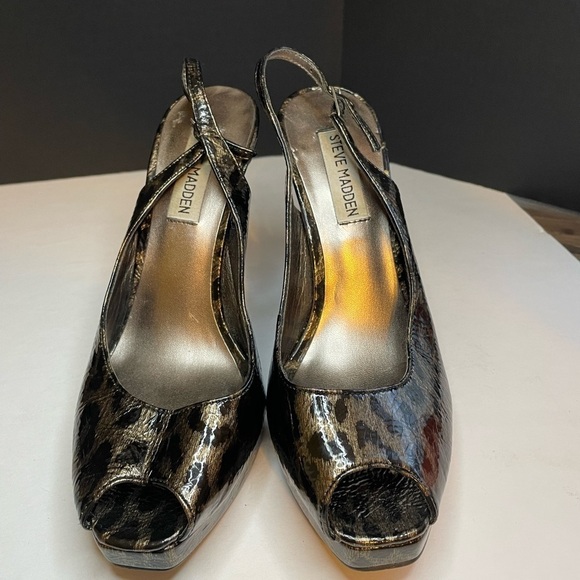 Steve Madden leopard print open toe heels in size 9.5 - Picture 4 of 5